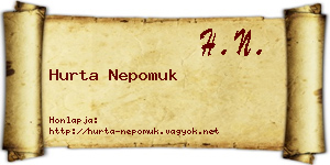Hurta Nepomuk névjegykártya